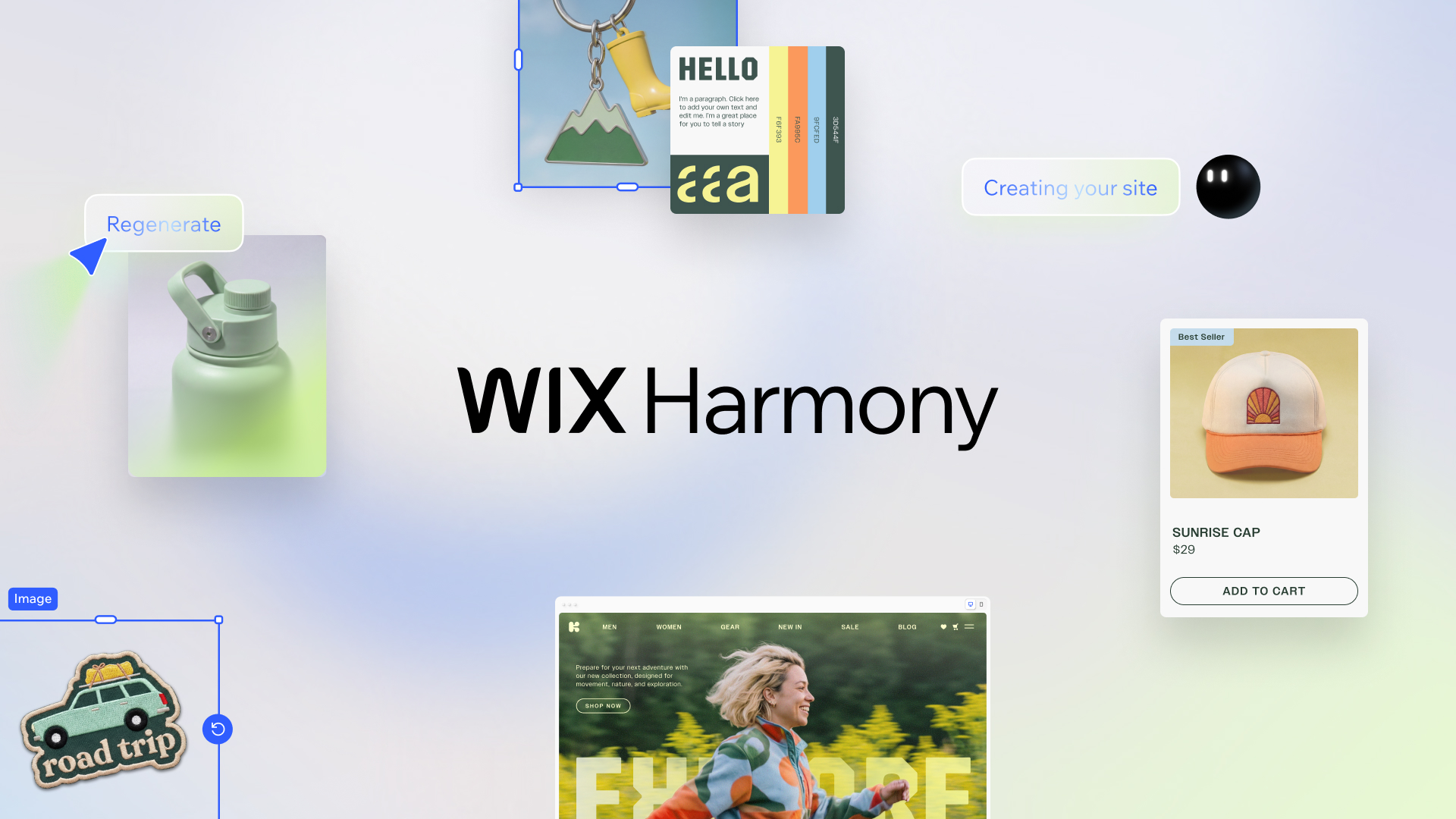 Wix Harmony editor with the Aria AI agent
