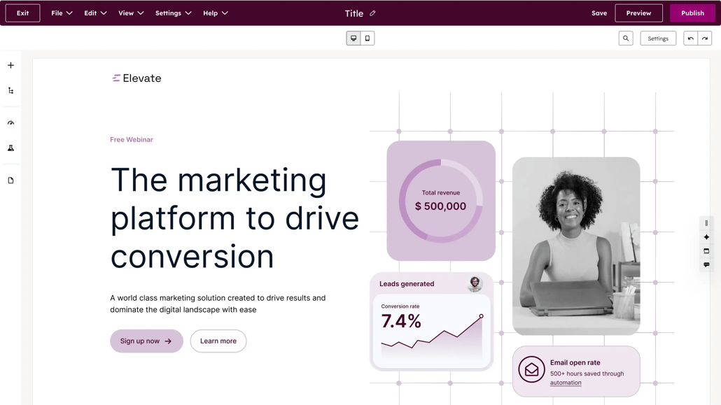 HubSpot Content Hub landing page builder