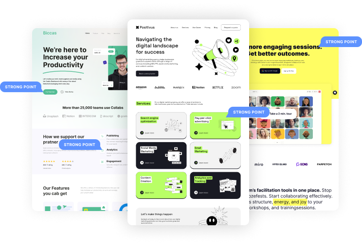 Landingi landing page editor mockup