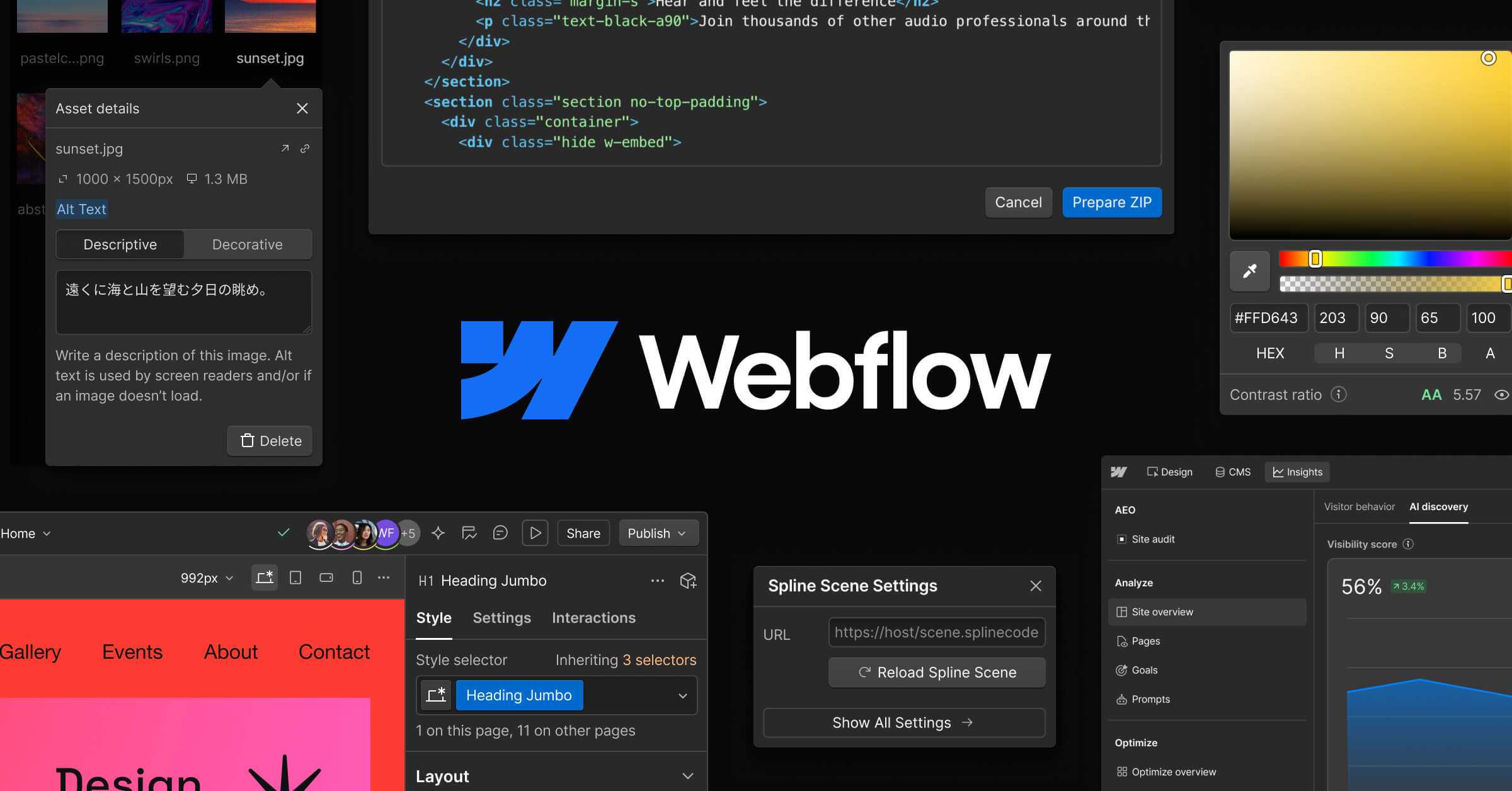 Webflow visual website builder