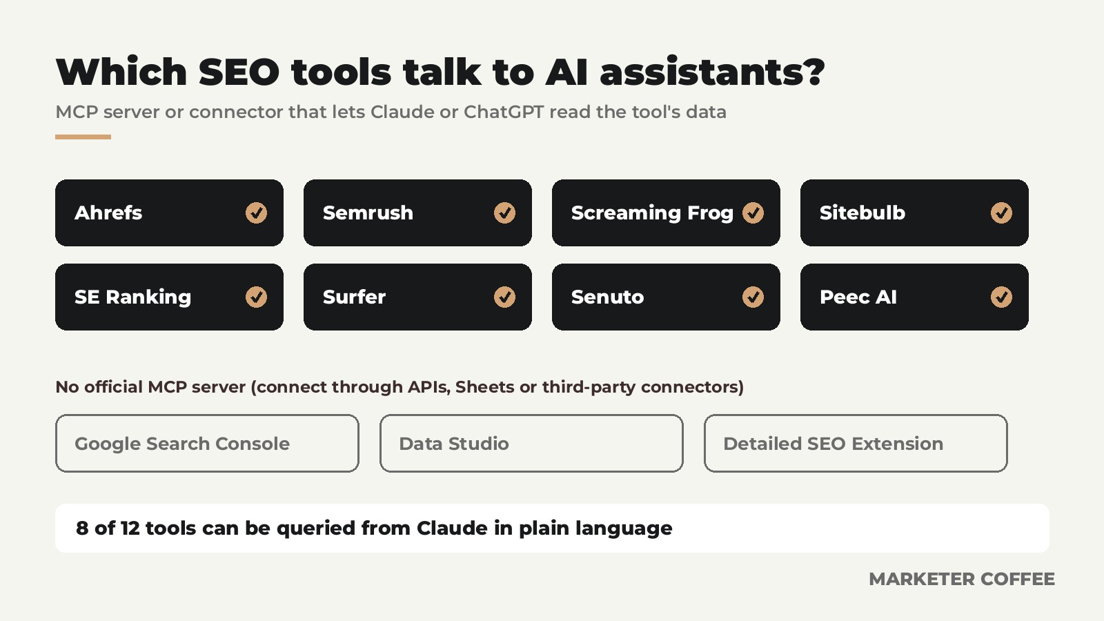 Which SEO tools offer an MCP server for AI assistants