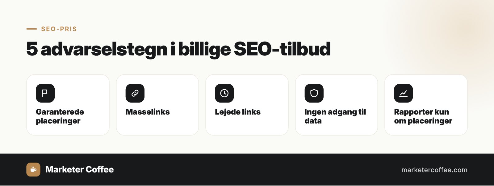 5 advarselstegn i billige SEO-tilbud