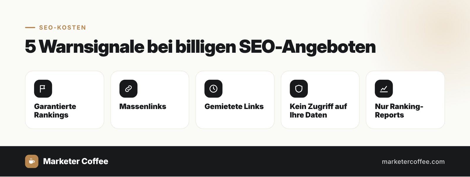 5 Warnsignale bei billigen SEO-Angeboten