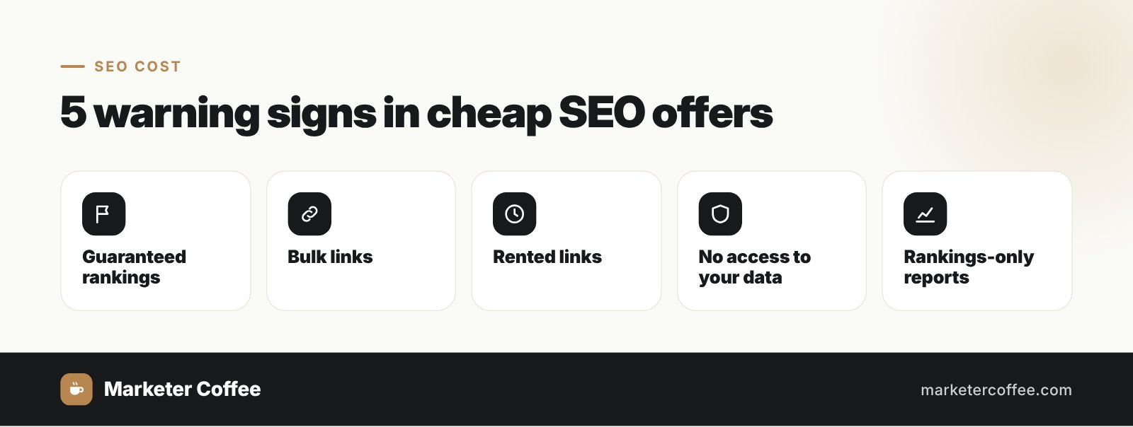 5 warning signs in cheap SEO offers