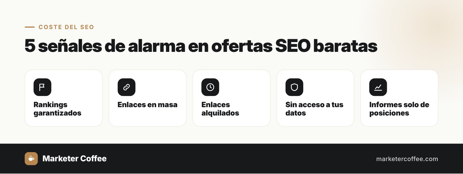 5 señales de alarma en ofertas SEO baratas