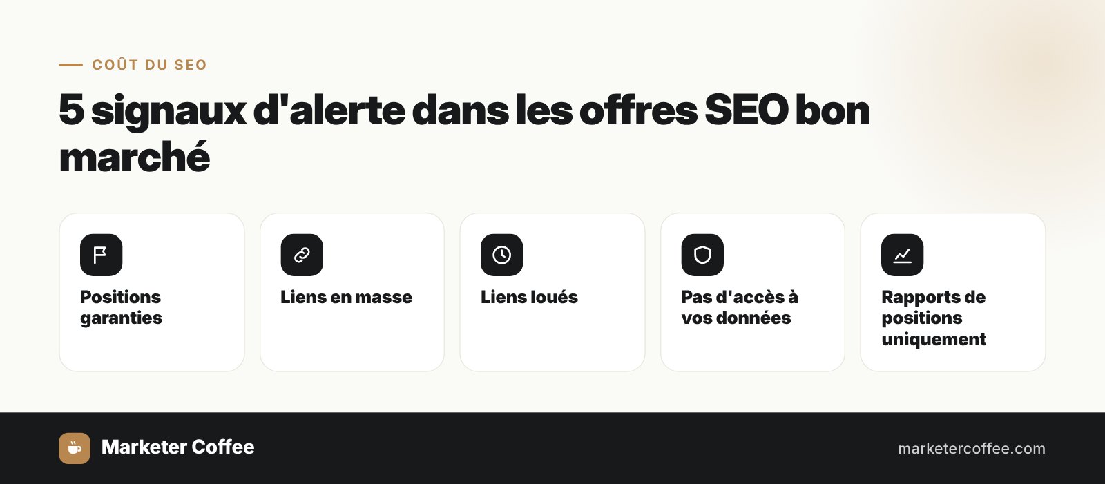 5 signaux d'alerte dans les offres SEO bon marché
