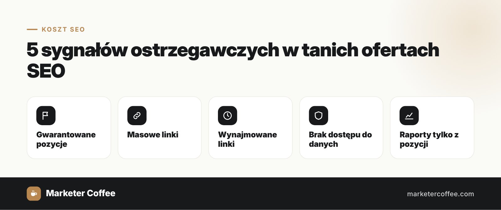5 sygnałów ostrzegawczych w tanich ofertach SEO