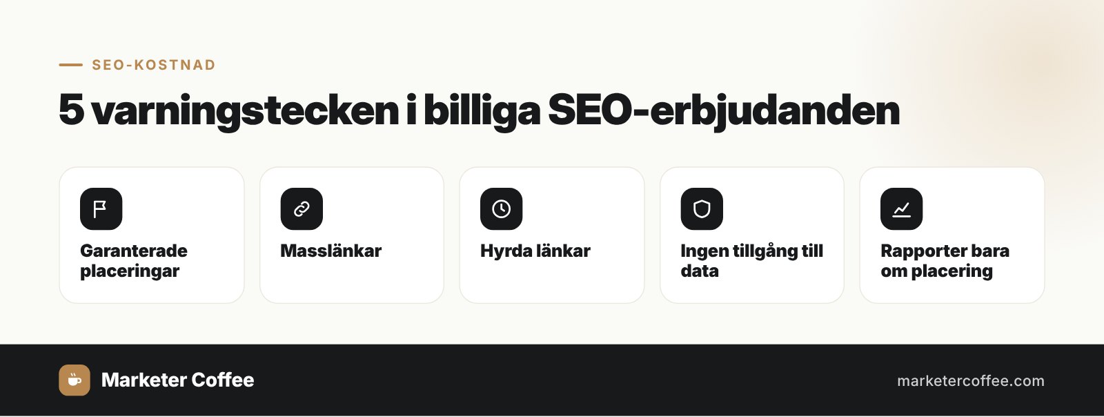 5 varningstecken i billiga SEO-erbjudanden